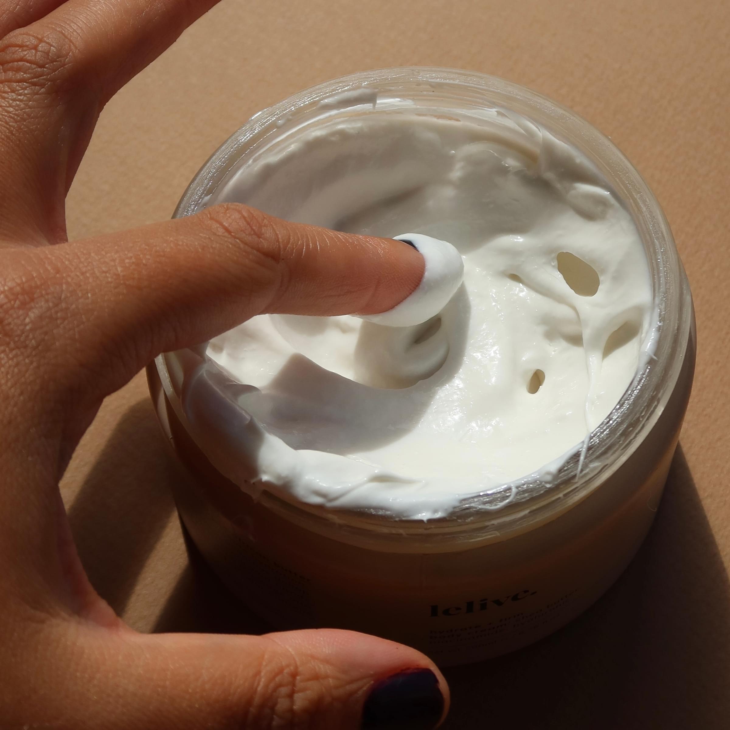 Firming body cream with shea butter, hydrating body butter moisturizer for smooth and toned skin