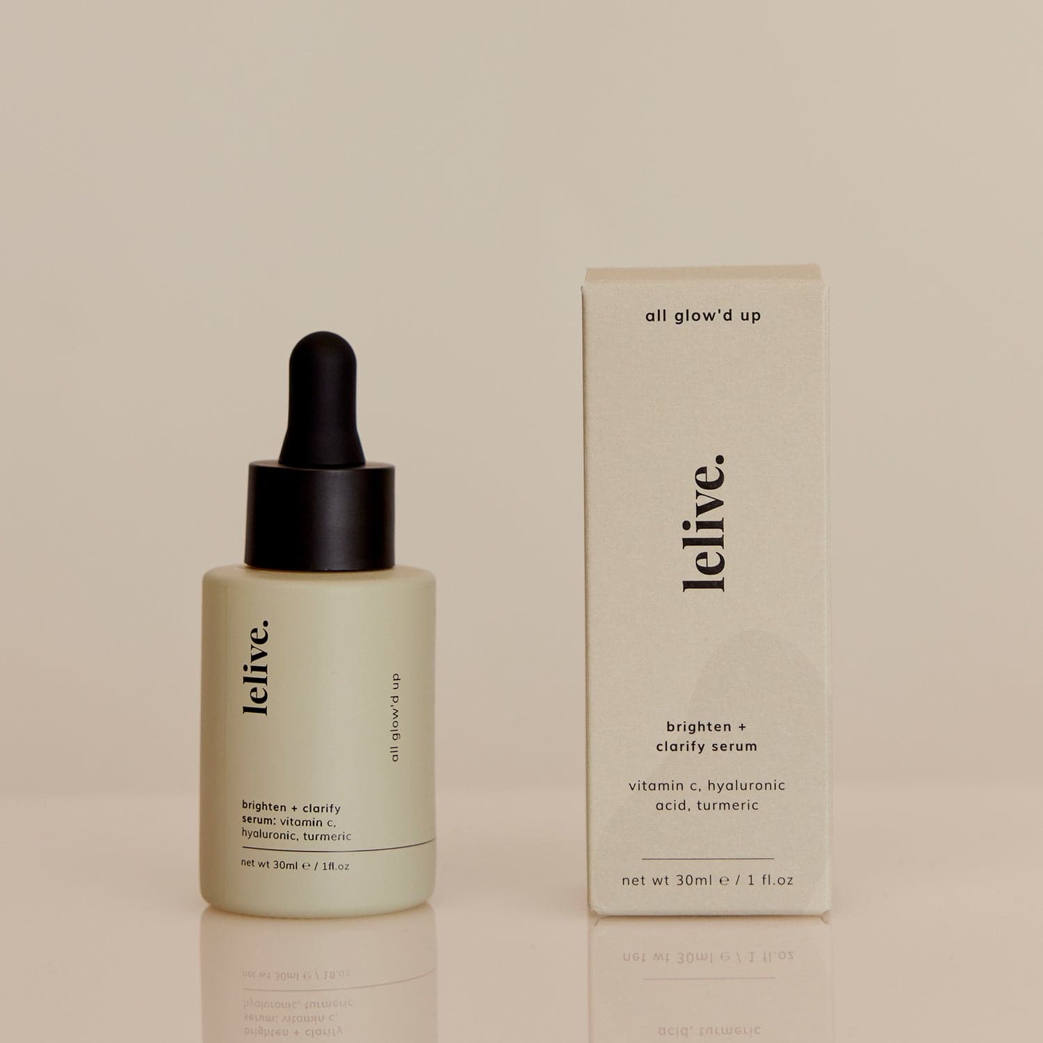 all glow'd up | brighten + clarify serum - lelive