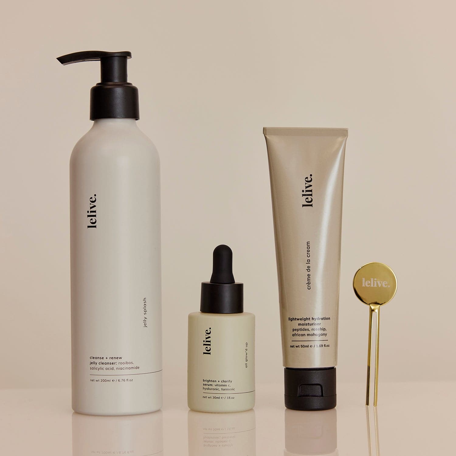 best selling | 3-step routine | clarify, brighten + glow - lelive