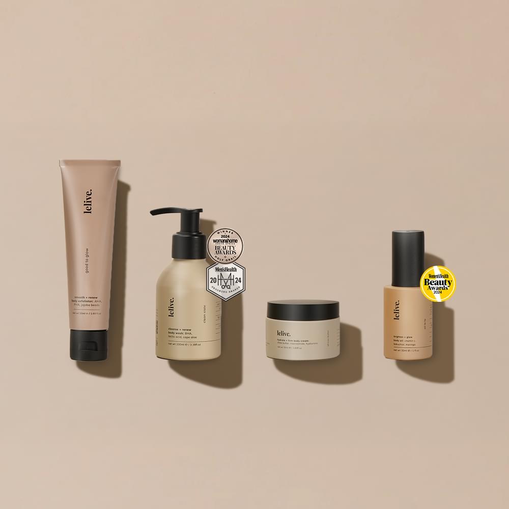 Compact 4 piece mini body travel set for efficient and convenient use during journeys