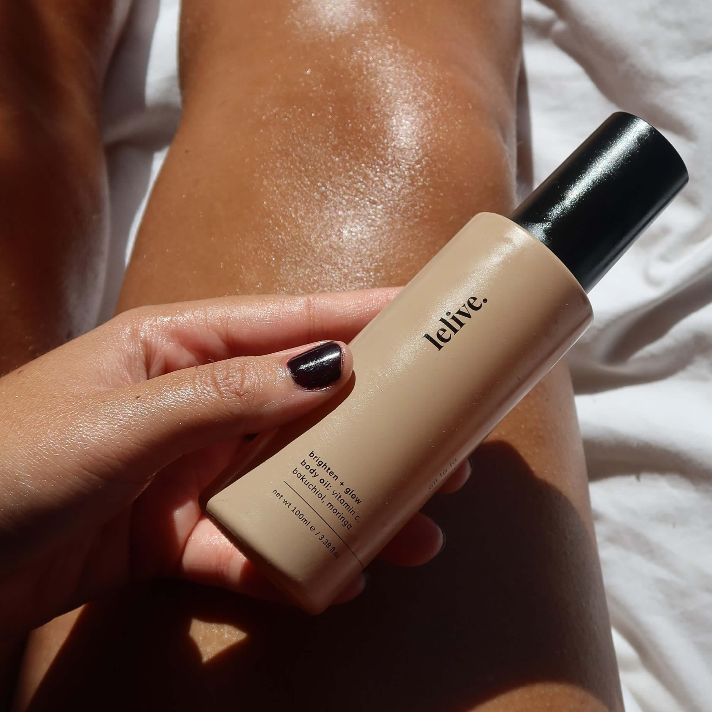 Brightening body oil enriched with Vitamin C for radiant and healthy skin