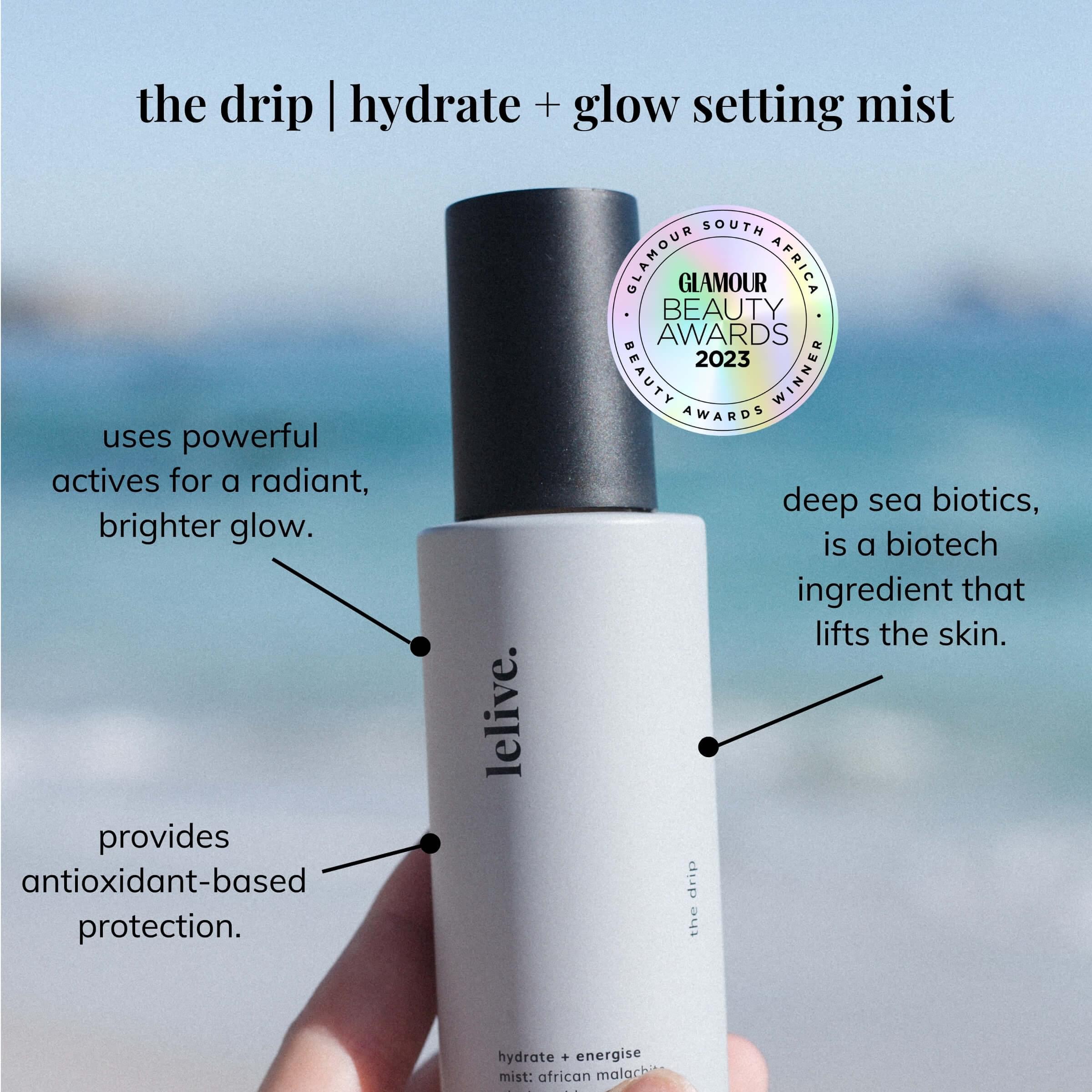 Hydrating glow face mist for refreshing and setting makeup with long-lasting freshness
