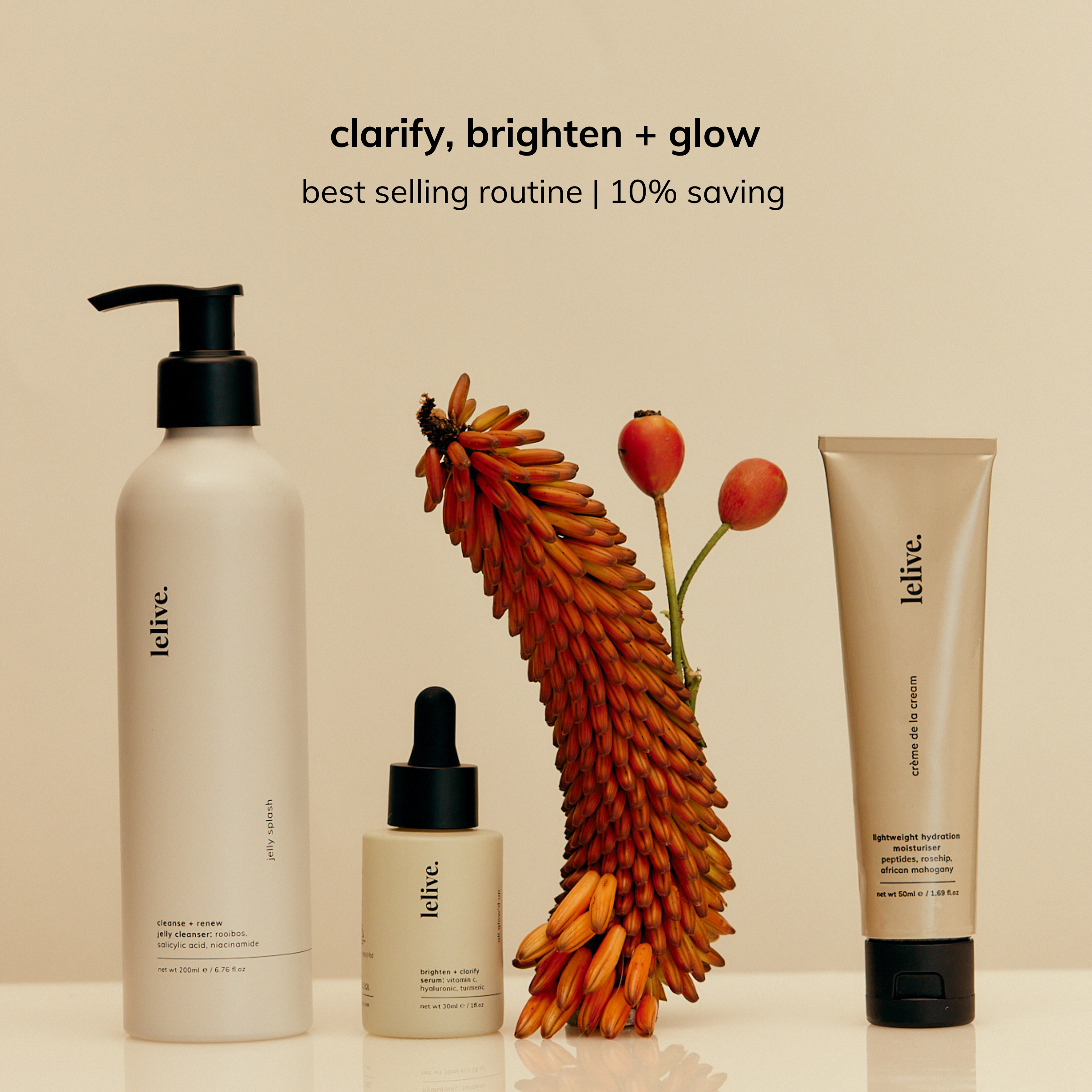 best selling | 3-step routine | clarify, brighten + glow