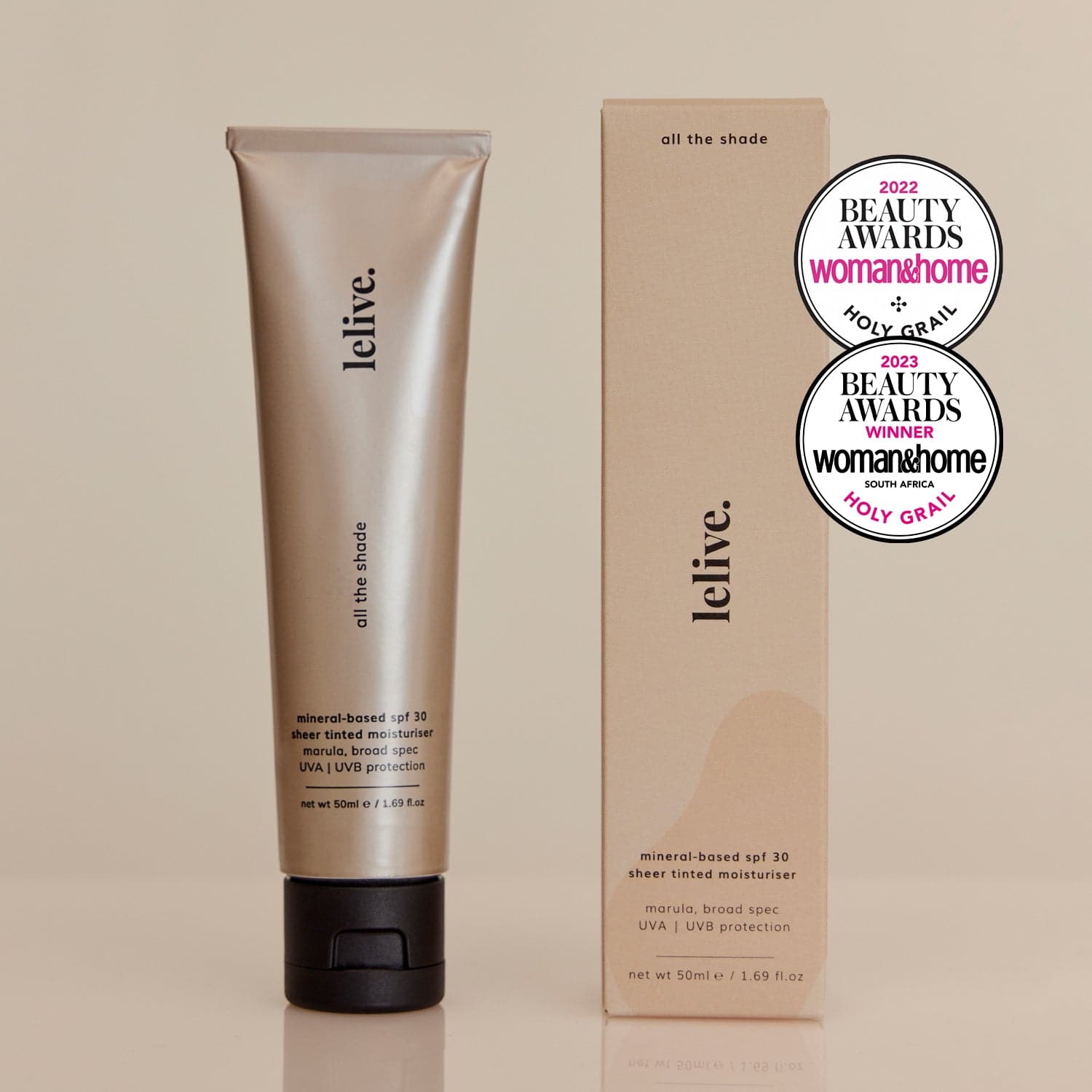 all the shade | spf 30 sheer tinted moisturiser - lelive